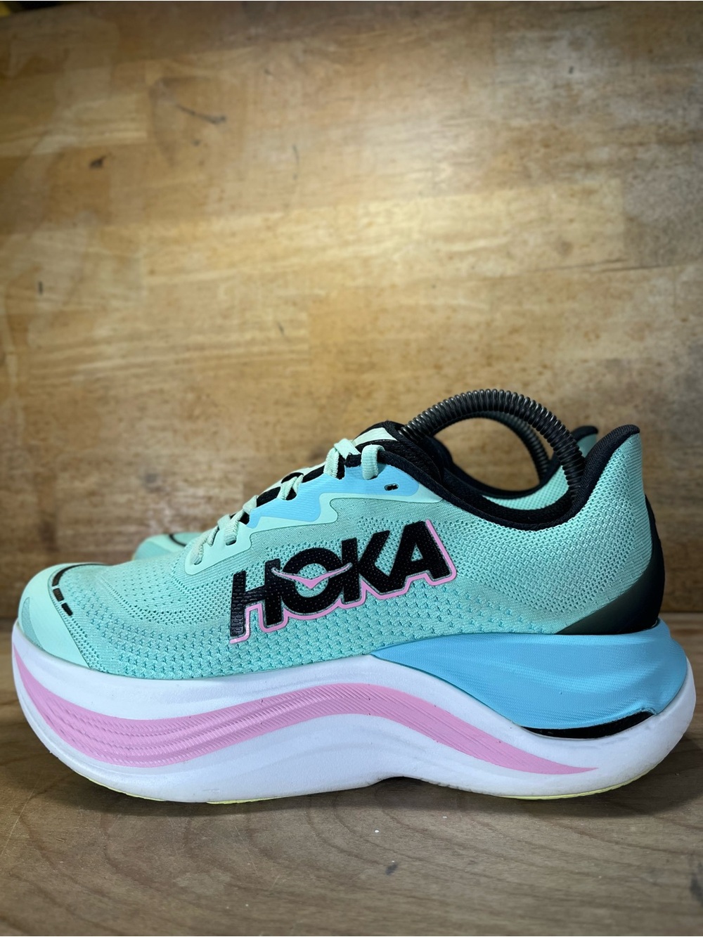 Hoka One One Skyward X Womens Size 8 Running Shoes Sneakers Mint/Blue Spark - Picture 4 of 12